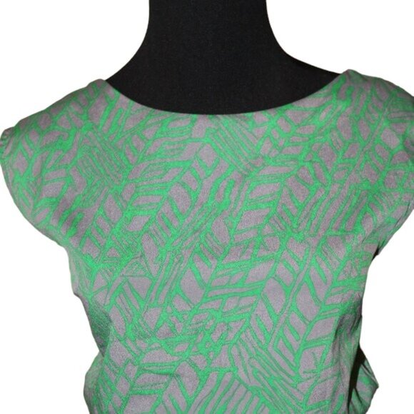 SALE Prevett Criss Cross Back Green Gray Lightweight Dress Small S Pre-Loved - Picture 5 of 15